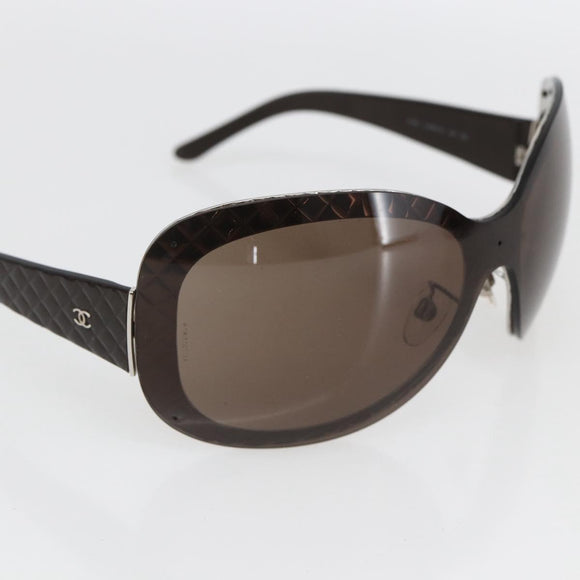 CHANEL Sunglasses plastic Brown CC Auth SW2007