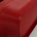 Christian Dior Hand Bag Leather Red Gold Auth sw201V-9