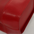 Christian Dior Hand Bag Leather Red Gold Auth sw201V-15