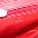 Christian Dior Hand Bag Leather Red Gold Auth sw201V-17