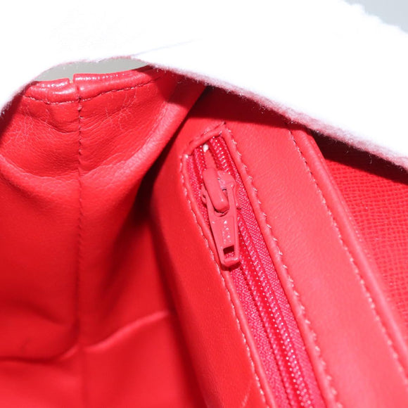 Christian Dior Hand Bag Leather Red Gold Auth sw201V