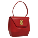 Christian Dior Hand Bag Leather Red Gold Auth sw201V-1