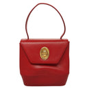 Christian Dior Hand Bag Leather Red Gold Auth sw201V-13
