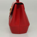 Christian Dior Hand Bag Leather Red Gold Auth sw201V-3