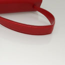Christian Dior Hand Bag Leather Red Gold Auth sw201V-7