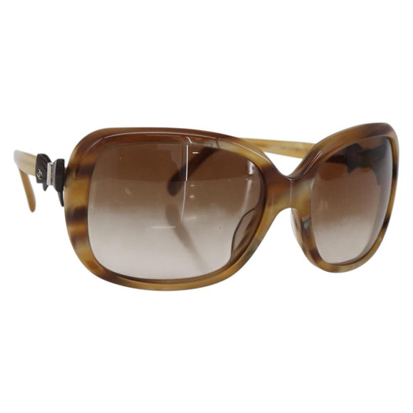 CHANEL Coco Ribbon Sunglasses plastic Brown CC Auth SW2011