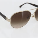CHANEL Sunglasses Leather Brown CC Auth SW2012V-6