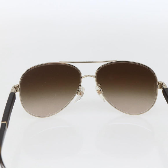 CHANEL Sunglasses Leather Brown CC Auth SW2012V
