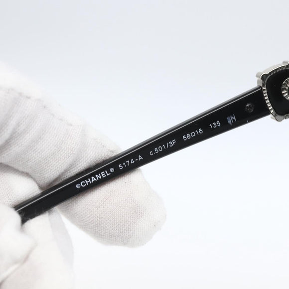 CHANEL Sunglasses plastic Black CC Auth SW2013V