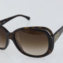 CHANEL Sunglasses plastic Brown CC Auth SW2014-7