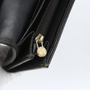 FENDI Pecan Canvas Long Wallet PVC Black Brown Auth SW2016-17