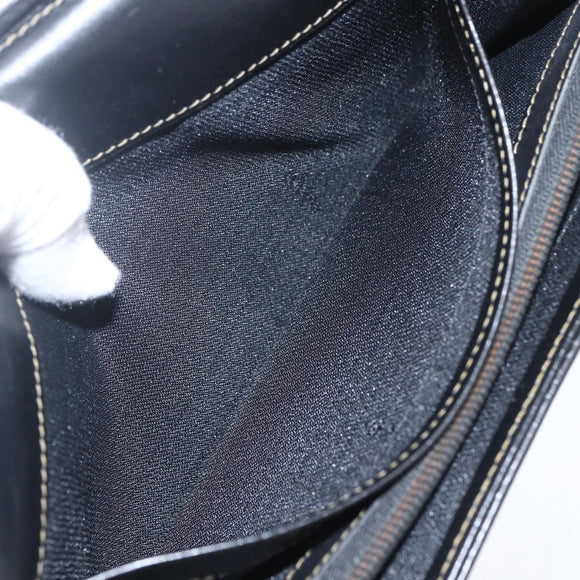 FENDI Pecan Canvas Long Wallet PVC Black Brown Auth SW2016