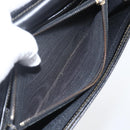 FENDI Pecan Canvas Long Wallet PVC Black Brown Auth SW2016-10