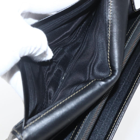 FENDI Pecan Canvas Long Wallet PVC Black Brown Auth SW2016