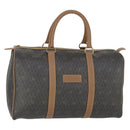 Christian Dior Honeycomb Canvas Boston Bag PVC Black Gold Auth SW2024-1