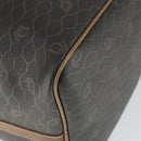 Christian Dior Honeycomb Canvas Boston Bag PVC Black Gold Auth SW2024-16