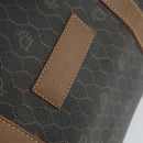 Christian Dior Honeycomb Canvas Boston Bag PVC Black Gold Auth SW2024-18