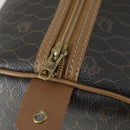 Christian Dior Honeycomb Canvas Boston Bag PVC Black Gold Auth SW2024-9