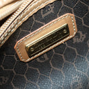 Christian Dior Honeycomb Canvas Boston Bag PVC Black Gold Auth SW2024-21