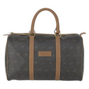 Christian Dior Honeycomb Canvas Boston Bag PVC Black Gold Auth SW2024-13
