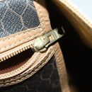 Christian Dior Honeycomb Canvas Boston Bag PVC Black Gold Auth SW2024-11
