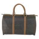 Christian Dior Honeycomb Canvas Boston Bag PVC Black Gold Auth SW2024-2