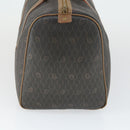 Christian Dior Honeycomb Canvas Boston Bag PVC Black Gold Auth SW2024-4