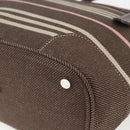 BURBERRY Nova Check Blue Label Tote Bag Canvas Brown Silver Auth SW2025-12