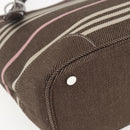 BURBERRY Nova Check Blue Label Tote Bag Canvas Brown Silver Auth SW2025-13