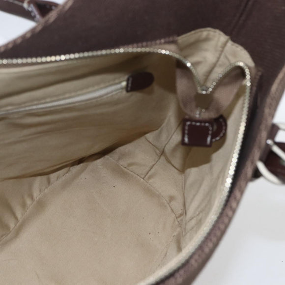 BURBERRY Nova Check Blue Label Tote Bag Canvas Brown Silver Auth SW2025