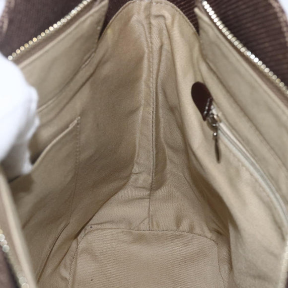 BURBERRY Nova Check Blue Label Tote Bag Canvas Brown Silver Auth SW2025