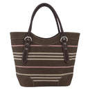 BURBERRY Nova Check Blue Label Tote Bag Canvas Brown Silver Auth SW2025-2