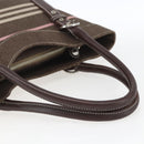 BURBERRY Nova Check Blue Label Tote Bag Canvas Brown Silver Auth SW2025-7
