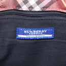 BURBERRY Nova Check Blue Label Tote Bag Nylon Brown Silver Auth SW2027-10