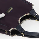 BURBERRY Nova Check Tote Bag Nylon Purple Gold Auth SW2029-6