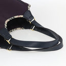 BURBERRY Nova Check Tote Bag Nylon Purple Gold Auth SW2029-7