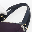 BURBERRY Nova Check Tote Bag Nylon Purple Gold Auth SW2029-8