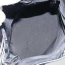 Burberrys Nova Check Blue Label Tote Bag Nylon Black Silver Auth SW2032-12