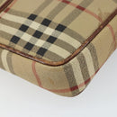 Burberrys Nova Check Clutch Bag PVC Beige Auth SW2033-11