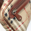 Burberrys Nova Check Clutch Bag PVC Beige Auth SW2033-21