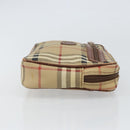 Burberrys Nova Check Clutch Bag PVC Beige Auth SW2033-4