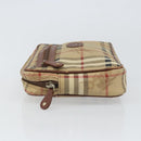 Burberrys Nova Check Clutch Bag PVC Beige Auth SW2033-5