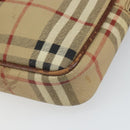 Burberrys Nova Check Clutch Bag PVC Beige Auth SW2033-8
