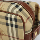 Burberrys Nova Check Clutch Bag PVC Beige Gold Auth SW2034-9