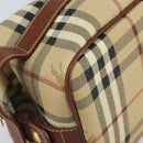 Burberrys Nova Check Clutch Bag PVC Beige Gold Auth SW2034-14