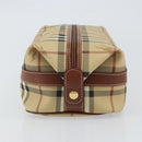 Burberrys Nova Check Clutch Bag PVC Beige Gold Auth SW2034-3