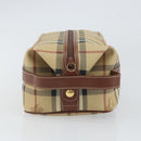 Burberrys Nova Check Clutch Bag PVC Beige Gold Auth SW2034-4