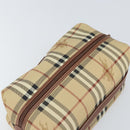 Burberrys Nova Check Clutch Bag PVC Beige Gold Auth SW2034-6