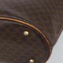 CELINE Macadam Canvas Tote Bag PVC Leather Brown Gold Auth SW2035-10