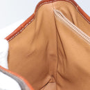 CELINE Macadam Canvas Tote Bag PVC Leather Brown Gold Auth SW2035-19